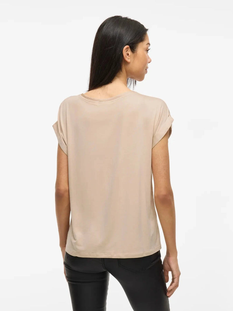 Vila Ellette satin top - Cement