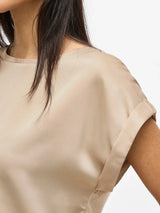 Vila Ellette satin top - Cement