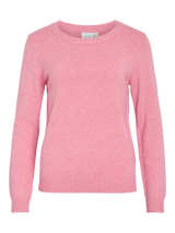 Vila Viril O-neck L/S Detail Knit Top - Sangria Sunset