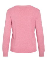 Vila Viril O-neck L/S Detail Knit Top - Sangria Sunset
