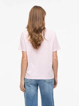 Vila Vora S/S Heart Emb T-shirt - Cherry Blossom