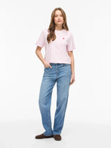 Vila Vora S/S Heart Emb T-shirt - Cherry Blossom