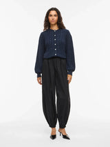 Vila Emilie HW Parachute Pants - Black