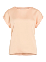 Vila Ellette satin top - Peach Parfait