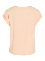 Vila Ellette satin top - Peach Parfait