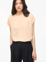 Vila Ellette satin top - Peach Parfait