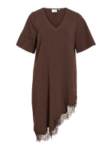 Vila Alicja 2/4 Lace Midi Dress - Coffee Bean