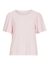 Vila Belli O-Neck S/S Top - Cherry Blossom