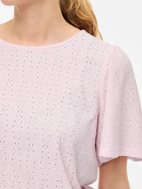 Vila Belli O-Neck S/S Top - Cherry Blossom