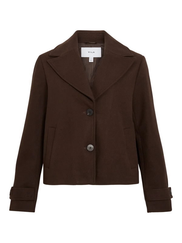 Vila Visolo L/S Short Jacket - Coffee Bean