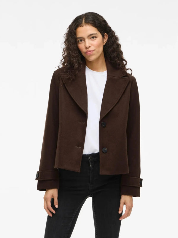 Vila Visolo L/S Short Jacket - Coffee Bean