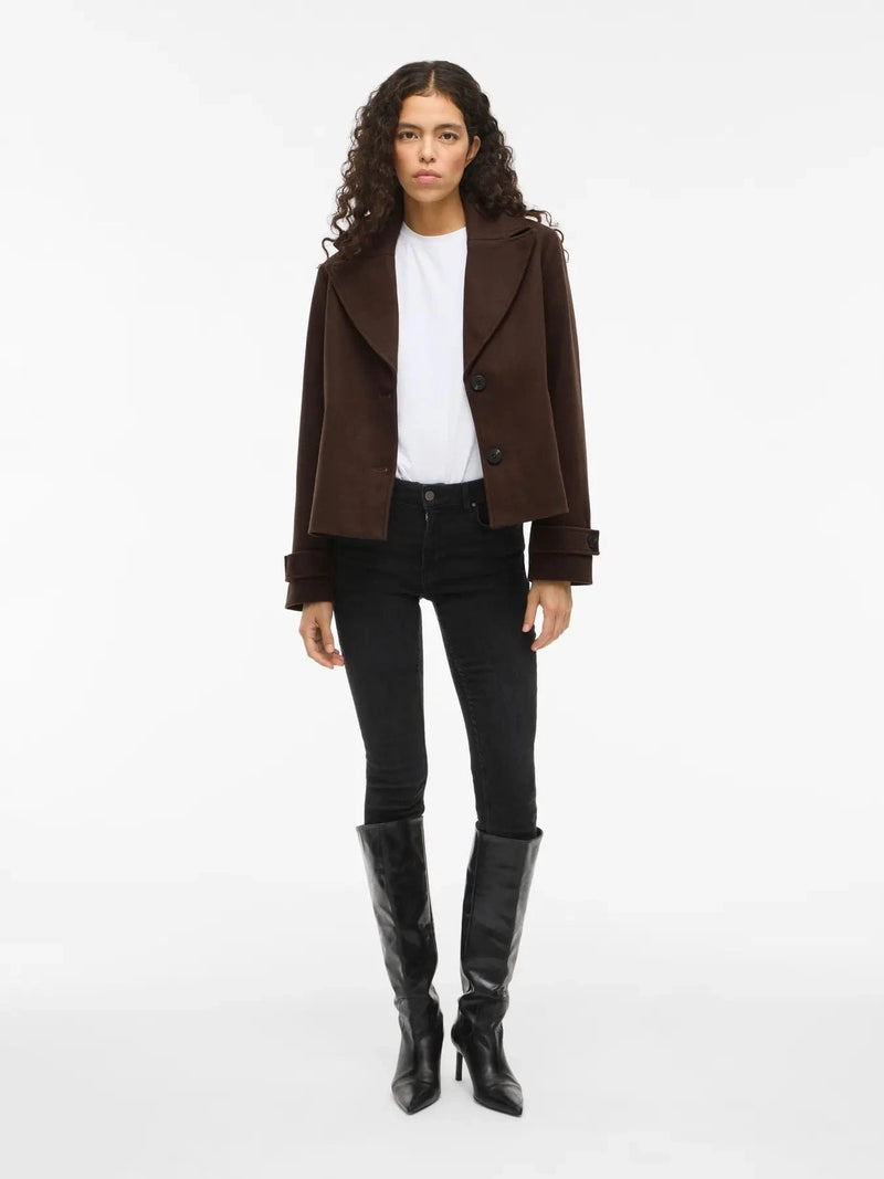 Vila Visolo L/S Short Jacket - Coffee Bean