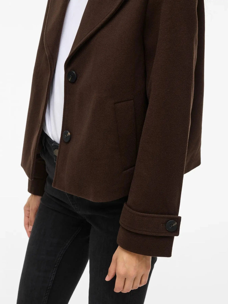 Vila Visolo L/S Short Jacket - Coffee Bean