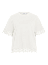 Vila Vora 2/4 Lace T-shirt - White