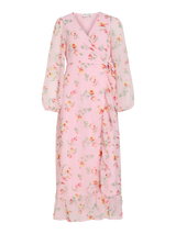 Vila Edee L/S Ankle Weap Dress - Rose