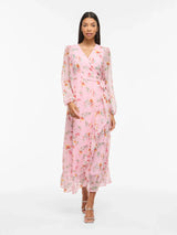 Vila Edee L/S Ankle Weap Dress - Rose