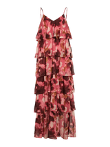 Vila Harley S/L Printed Ruffle Maxi Dress