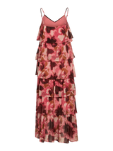Vila Harley S/L Printed Ruffle Maxi Dress