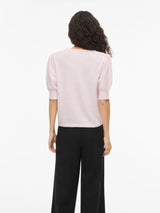 Vila Viril 2/4 Sleeve O-Neck Knit - Cherry Blossom