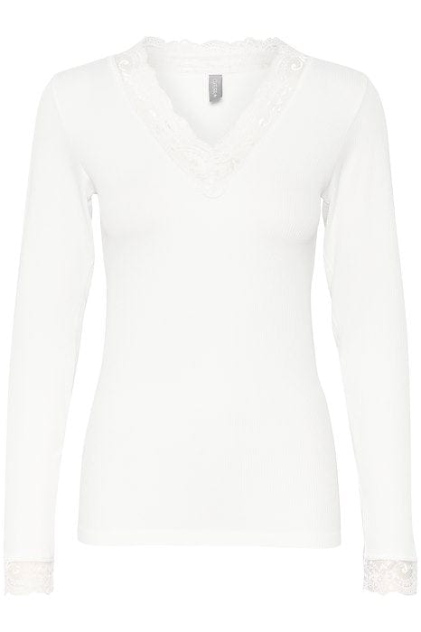 Culture Camilla LS Rib T-shirt - White