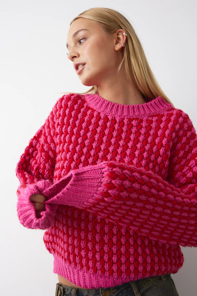 Noella Gio Knit Jumper - Pink Red Mix