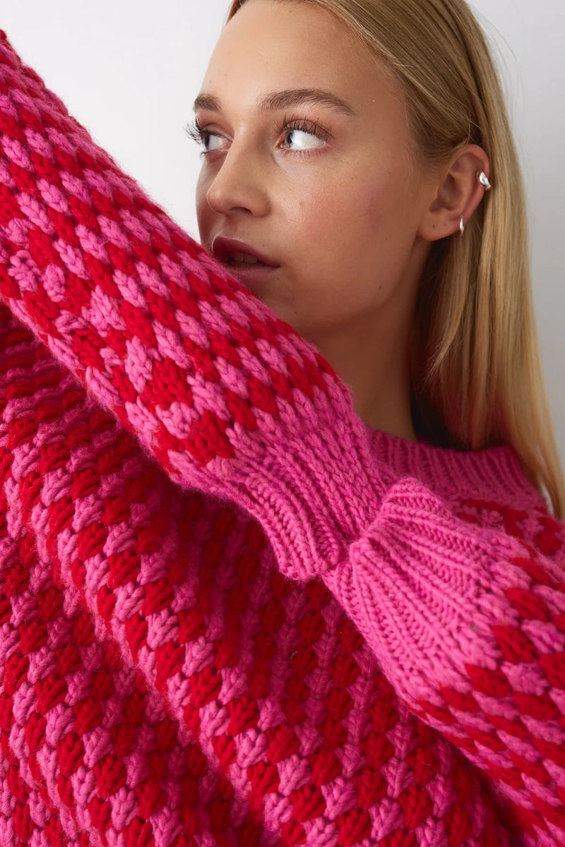 Noella Gio Knit Jumper - Pink Red Mix