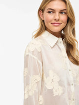 Vila Beka L/S Flower Shirt - Birch