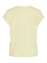 Vila Ellette satin top - Pastel Yellow