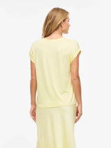 Vila Ellette satin top - Pastel Yellow