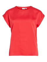 Vila Ellette satin top - Hibiscus