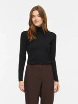 Vila Mala Rollneck L/S Knit Top - Black