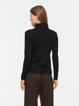 Vila Mala Rollneck L/S Knit Top - Black