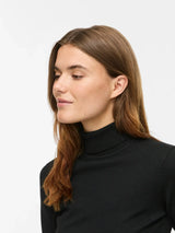 Vila Mala Rollneck L/S Knit Top - Black