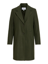 Vila Claudia Button Coat - Forest Night