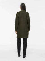 Vila Claudia Button Coat - Forest Night