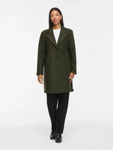 Vila Claudia Button Coat - Forest Night