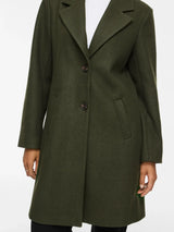 Vila Claudia Button Coat - Forest Night