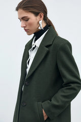 Vila Claudia Button Coat - Forest Night