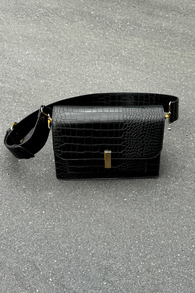 Noella Gigi Bag -  Black Croc