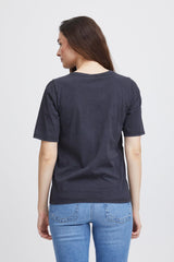 Pulz Elona Oneck Tshirt - Black Beauty