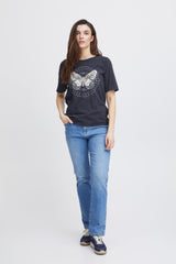 Pulz Elona Oneck Tshirt - Black Beauty