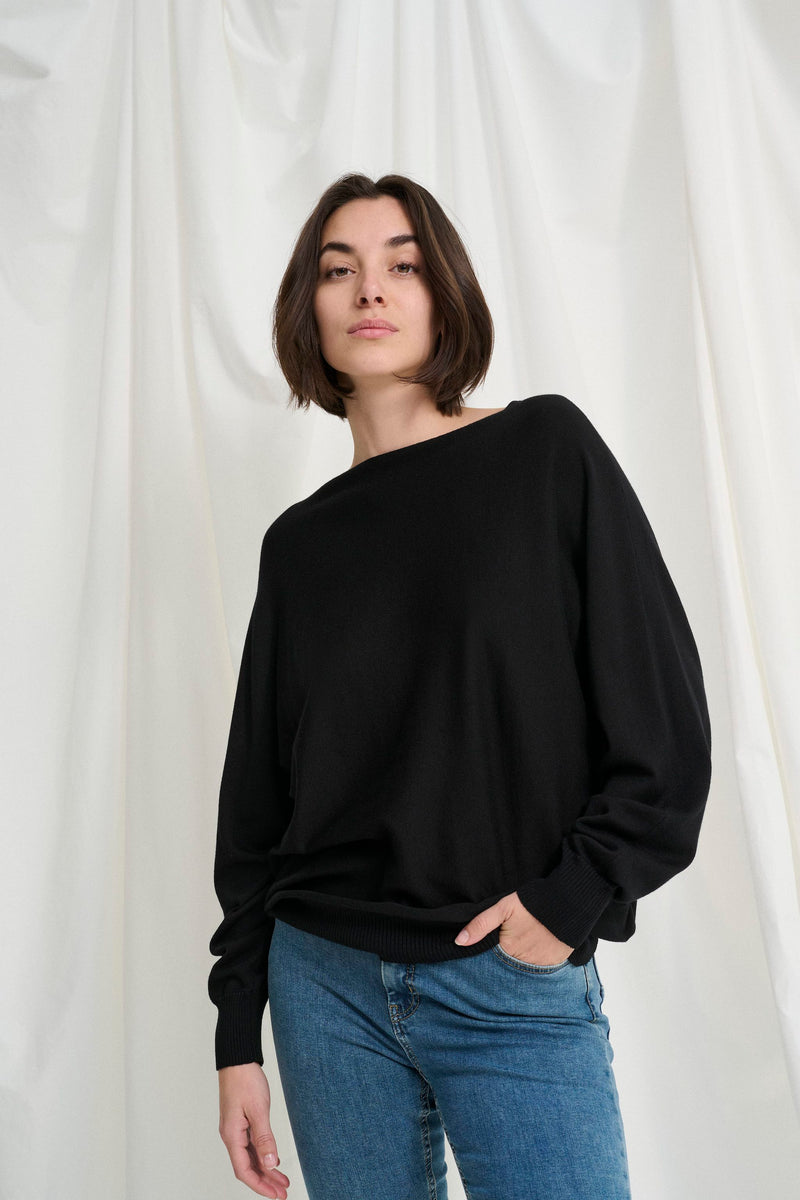 Culture Annemarie Batwing Jumper - Black