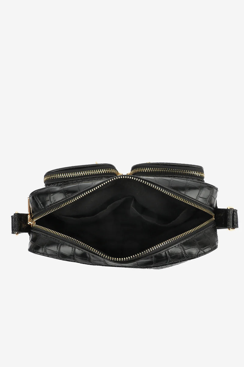 Noella Celina Bag W. Gold - Black Croc