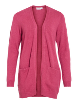 Vila Viril Open L/S Knit Cardigan - Anemone Melange