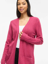 Vila Viril Open L/S Knit Cardigan - Anemone Melange