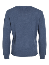 Vila Viril O-neck L/S Detail Knit Top - Vintage Indigo