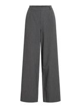 Vila Varone Pattern HW Wide Pant - Dark Grey Melange