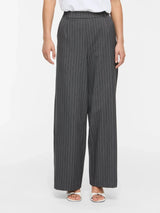 Vila Varone Pattern HW Wide Pant - Dark Grey Melange