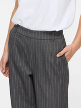 Vila Varone Pattern HW Wide Pant - Dark Grey Melange