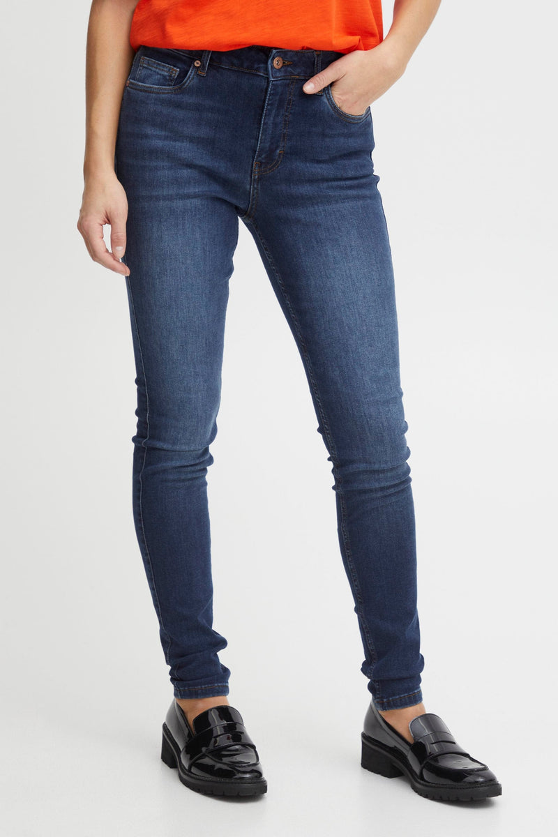 Pulz Emmelina HW Jeans Skinny Leg - Dark Blue